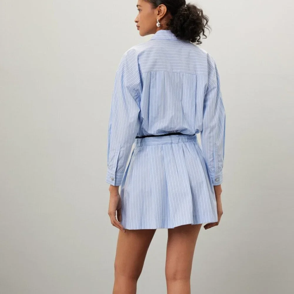Maje Striped Shirt Mini Dress - Picture 3 of 8